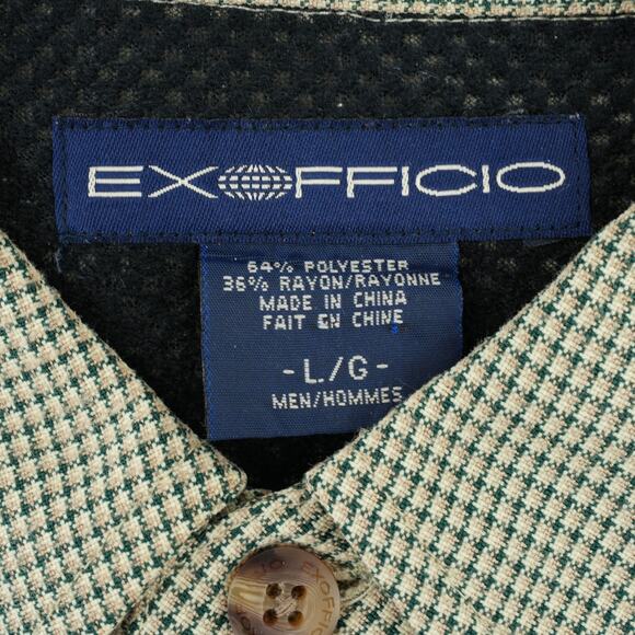 ExOfficio Shirt Mens L Outdoor Vented Hiking Button Down Plaid Long Sleeve - Picture 6 of 12